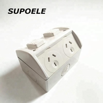 New Generation Australian SAA 250V 2Gang 10A Weatherproof Switched Socket Outlet