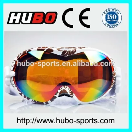 2014 colorful ski goggles, anti fog snow goggles, custom printed ski goggles