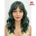 女性用トレンディなグリーンカーリーヘアウィッグ