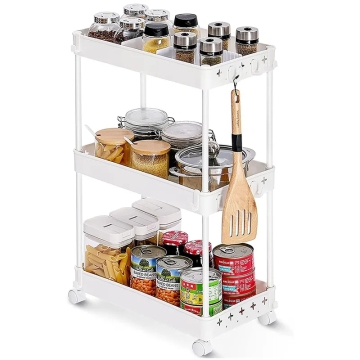 Top Quality 3 Tier Utility Storage Trolley for Narrow Spaces