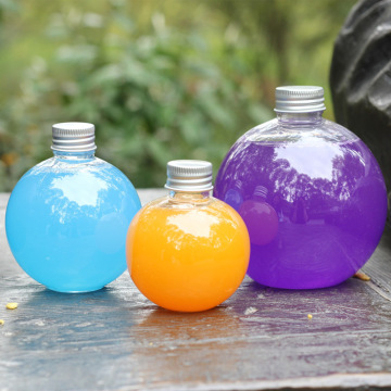 Bouteilles d'emballage de boissons en plastique transparent sphériques - 100 ml à 150 ml