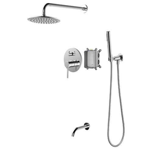 Brushed Nickel Brass Shower Faucet With Temp Control