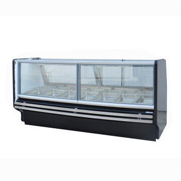 supermarket service smoky food display cabinet