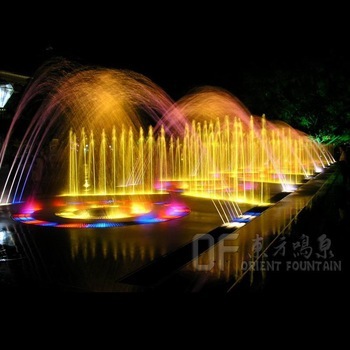Hotel Music dancing fountain RGB lights