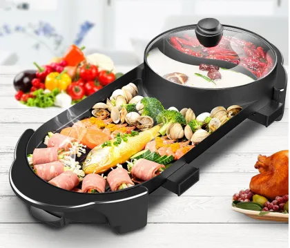 Integrated Non-stick Barbecue Stove Hot Pot