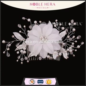New Products White Flower Bridal Hair Comb For Girl