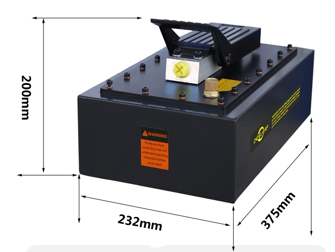 air hydraulic pump size