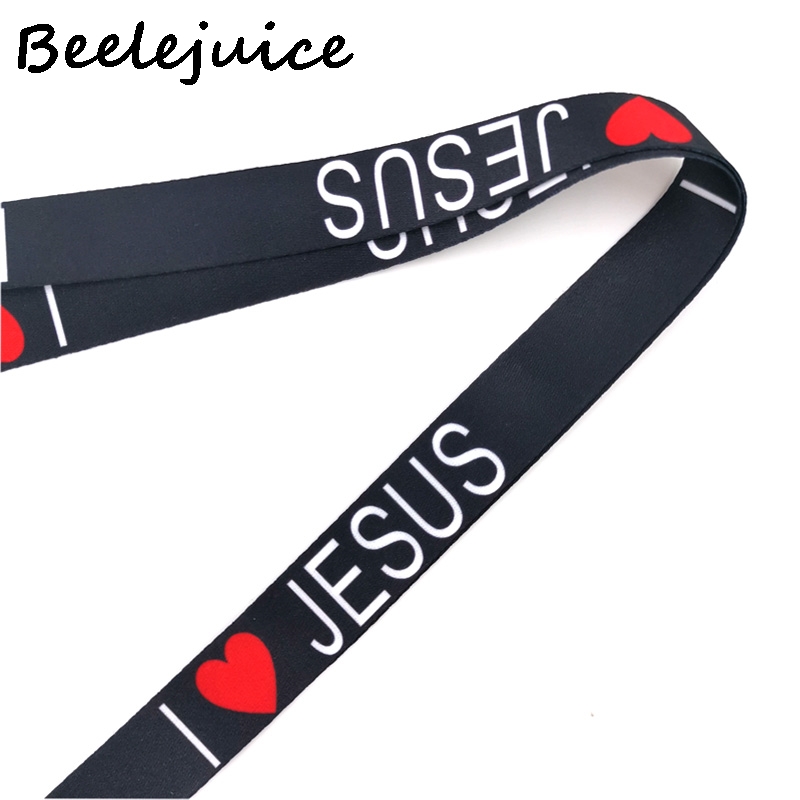 I love Jesus Neck Strap Lanyard keychain Mobile Phone Strap ID Badge Holder Rope Key Chain Keyrings cosplay Accessories Gifts