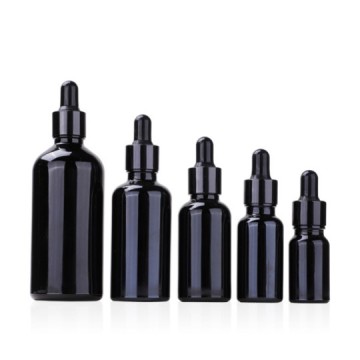 Bouteilles à compte-gouttes en verre noir 1 oz Matte Bouteille de 30 ml