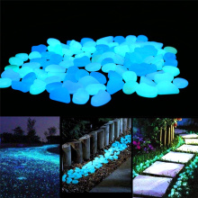 100pcs Luminous Stone Glow In The Dark Garden Pebbles For Fish Tank Landscaping Decoration Luminous Pebbles Artificial Stone