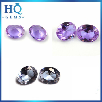 Lab created Amethyst #115 gemstones oval cut loose nano gemstones