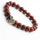 Red Jasper 8MM Round Beads Stretch Gemstone Bracelet with Diamante alloy Mickey Piece