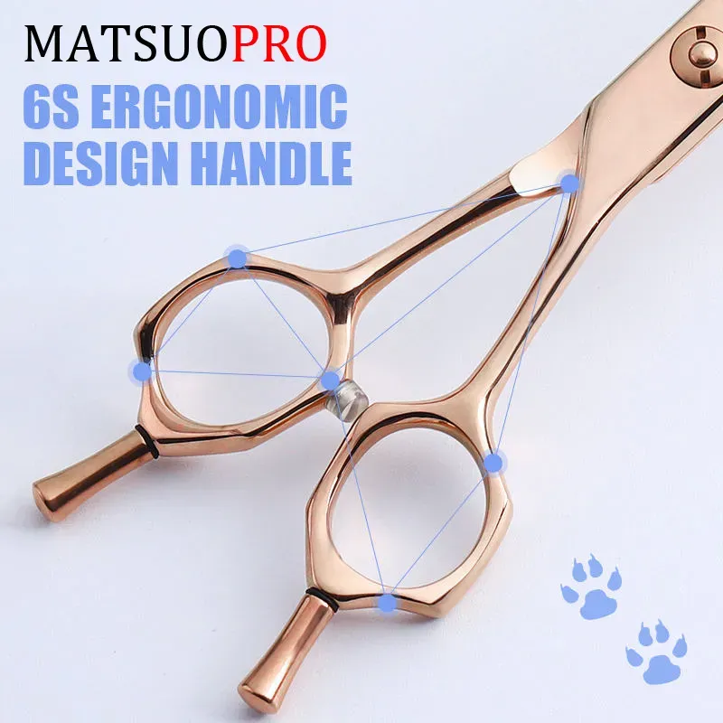 7.5inch Japanese VG10 Steel Rose Gold Pet Hair Scissors