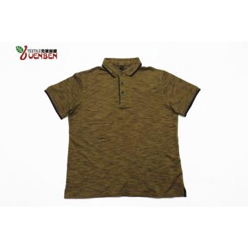 Slub PK masculino com gola jacquard manga curta