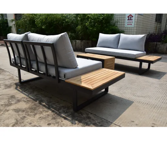 All-Weather Aluminum Outdoor Furniture: Plastic Wood Color Garden Sofa