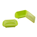 Lunchbox rettangolare in silicone verde con coperchio