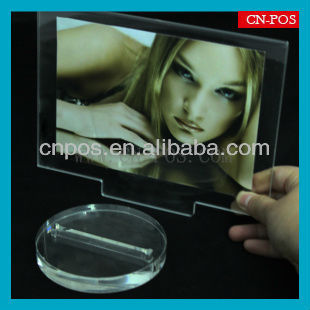 display acrylic photo stand for hanging