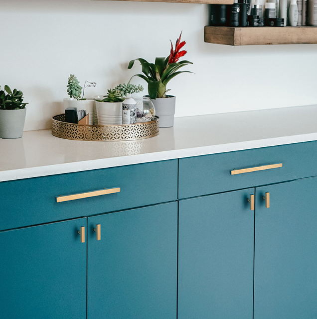 brushed brass kitchen door handles