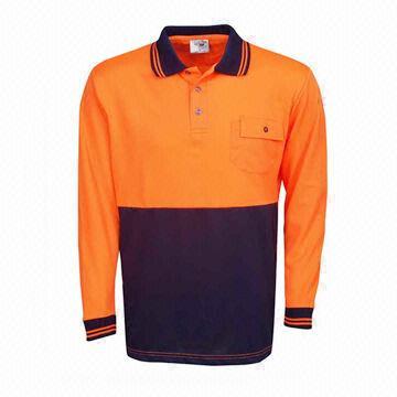 Men's work clothes/polo shirt/men's long-sleeved work wear/polo shirt