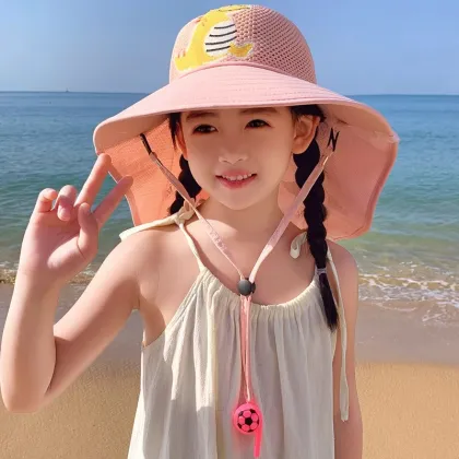 Big Brim Kids Bucket Hat Sun Fishing Cap