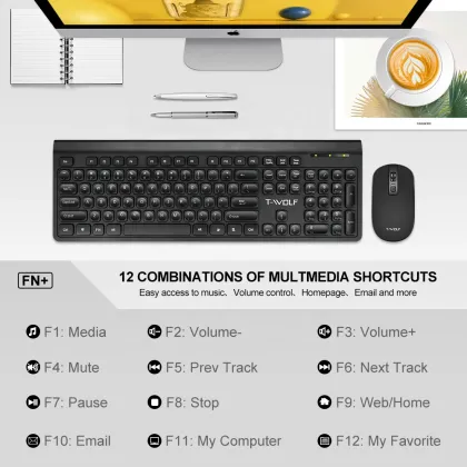 TF300 RGB Wireless Keyboard and Mouse Gaming Combo Kit
