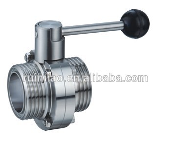 Stainless steel threaded manual 6 inch butterfly valve dn80