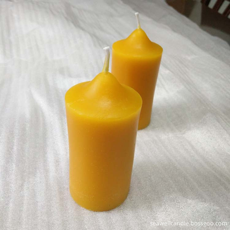 4 Inch High 100 Pure Beeswax Pillar Candle