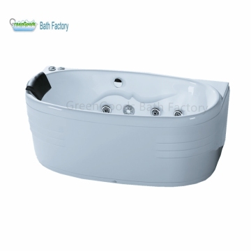 Modern White Acrylic 1600MM Oval Glossy Family Bathroom Spa Bathtub