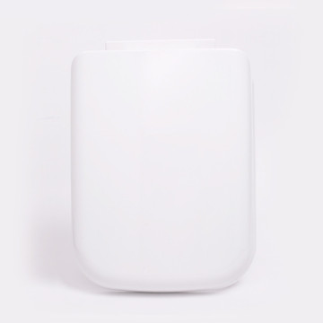 Tapa de asiento de inodoro cuadrada de plástico blanco de cierre lento