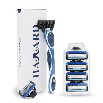 Customized D952L Hot Sale 5 Blades Cartridge Shaving Razor System with Refills