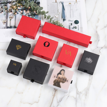 A1 Jewelry Drawer Box: Pink and Black Paper Box for Bracelets, Necklaces, and Earrings - Luxury Gift Jewelry Box