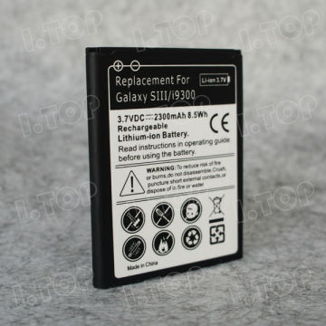 China Mobile Phone Battery Factory 2300mAh Galaxy S3 i9300 OEM Battery Support NFC