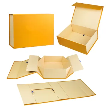 2019Gift Magnetic Flap Paper Folding Box With Ribbon