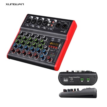 Mini4/mini6 4/6ch USB -MP3 -Verstärkungsmini -Audio -Mischer - 50W*2Ch Power, Stereo -Eingang, Aux, 3 -Band -EQ, Aufzeichnung