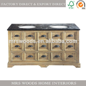 french recycled wooden antique cabinet bathroom