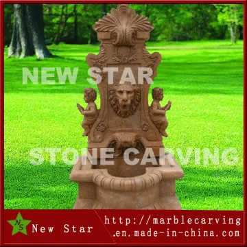Beige Marble Marble Wall Water Fountain Hotel Decoration