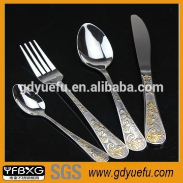 Elegant Gold Plated Cutlery Set Stainless Steel Gold Plated Flatware Set