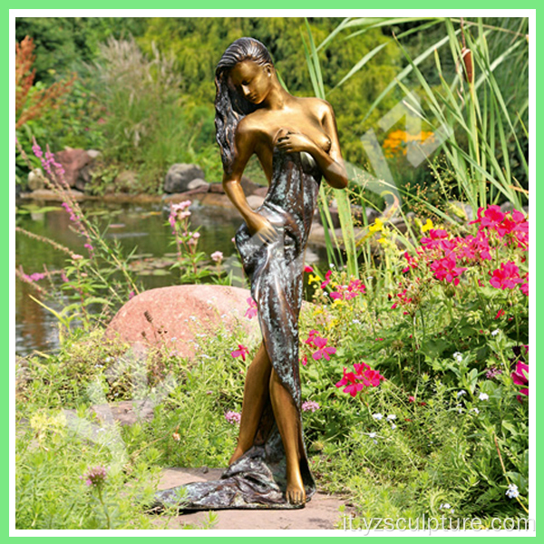 Decorazione del giardino vita dimensione donna bronzo statua