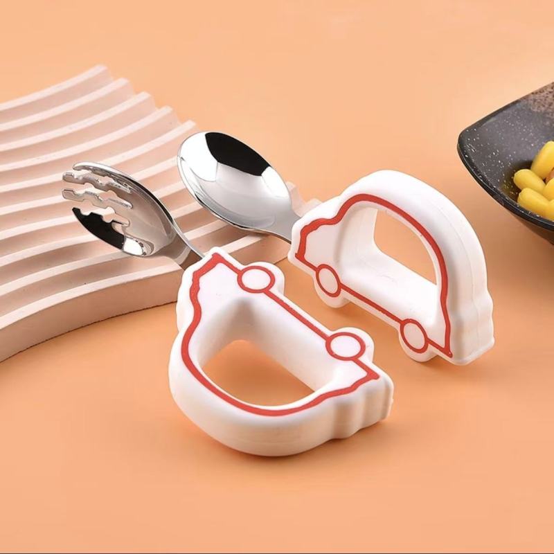 Sturdy Toddler Tableware with Car-Shaped Handles