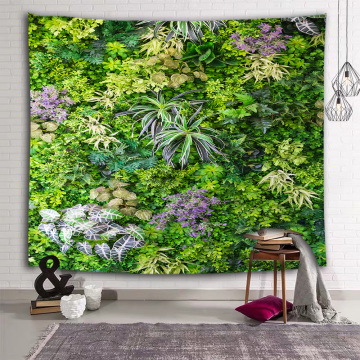 Grünpflanzen Wandteppich Blätter Wald Natur Tapisserie Wandbehang für Wohnzimmer Schlafzimmer Wohnheim Wohnkultur
