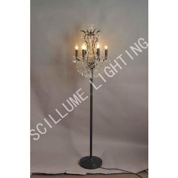 6-bulbs clear simple crystal floor lamp