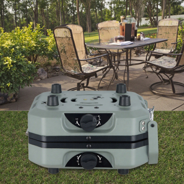 Portable Dual-Burner Stainless Steel Infrared Patio Heater for Camping & Adventure