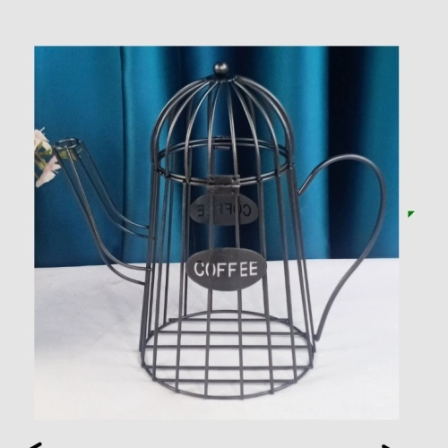 Teapot shaped wire coffee capsule storage rack