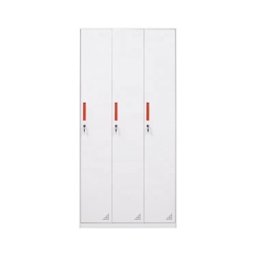 Steel 3 Door Modern Metal Locker Closet Cabinet for School Gym Changing Room