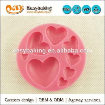 Custom fondant cake decorating heart silicone molds
