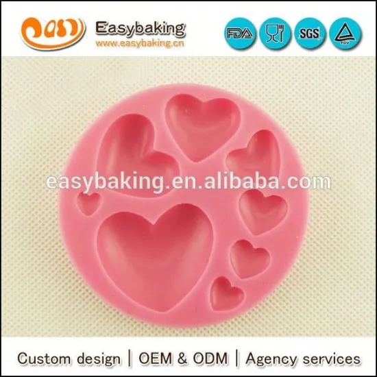 Custom fondant cake decorating heart silicone molds