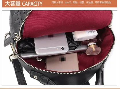 The new women's bag crocodile leather travel backpack