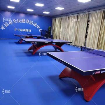 piso esportivo confortável de pvc de 4,5 mm para salão de tênis de mesa
