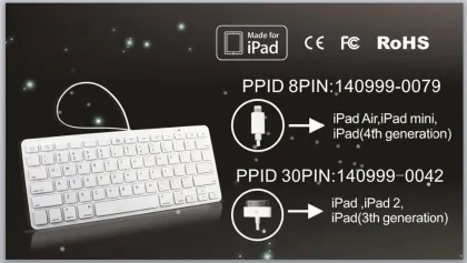 MFI Certificated Wired Keyboard For iPad Pro For Apple iPhone 6s Plus USB Wired Keyboard MFI Certificated