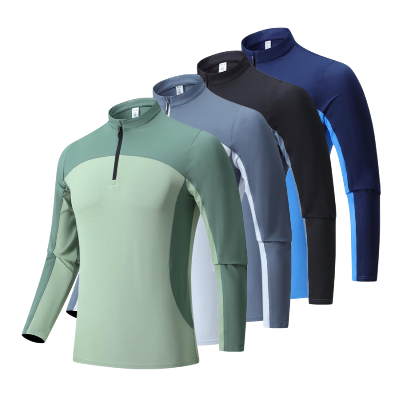 Men Long Sleeve Quarter Training Jogging Wear